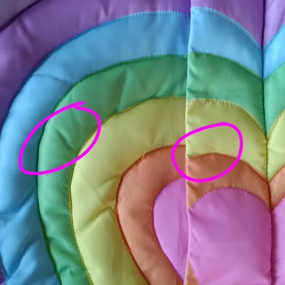 Lola + The Boys Rainbow Pastel Heart Puffer Jacket / Size 8 - Picture 14 of 17